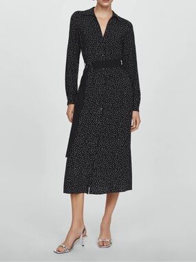 Mango Polka dot shirt dress